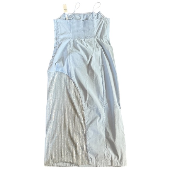 By Anthropologie • NWT Strapless Slim Midi Dress‎ Blue Sequin 16 Party Cocktail - Picture 4 of 13